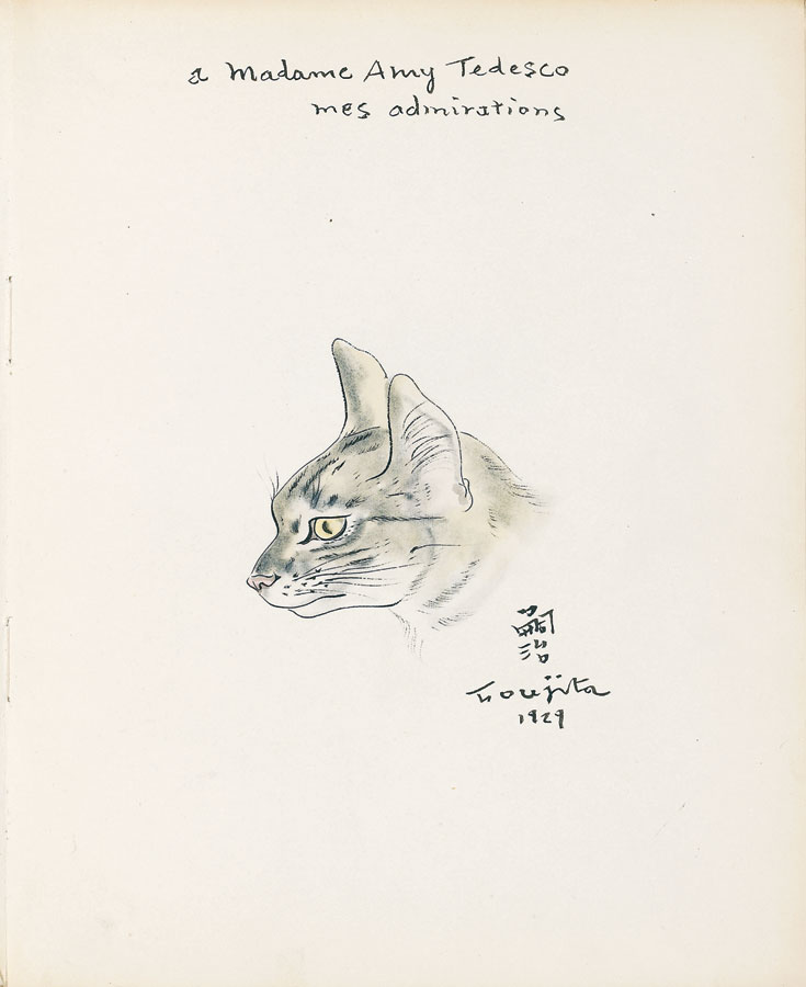 Tête de chat tigré – Tsuguharu Foujita Tablo