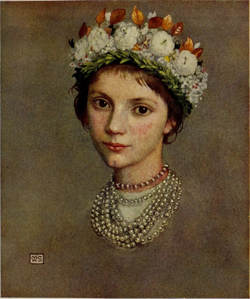 THE CONFIRMATION WREATH (1909) - Marianne Stokes Tablo