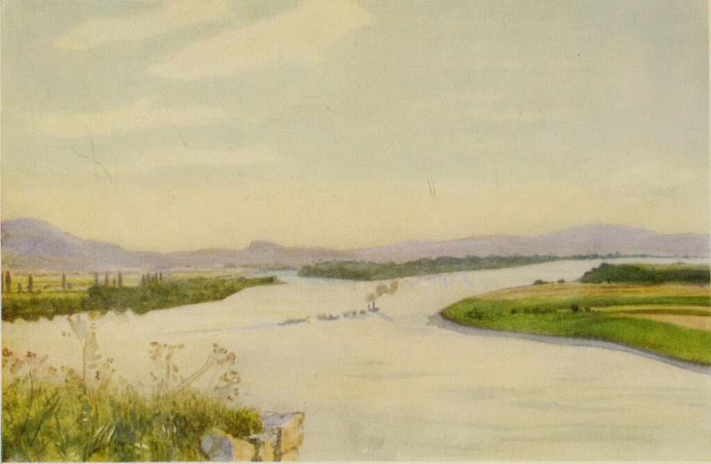 THE DANUBE FROM ESZTERGOM (GRAN) (1909) - Marianne Stokes Tablo