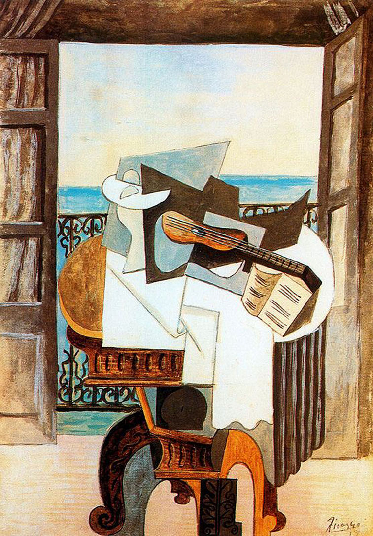 Table in front of window (1919) - Pablo Picasso Tablo
