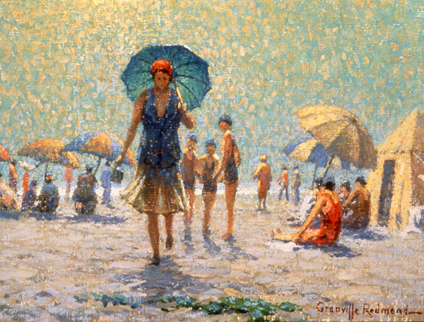 Talk on the Beach (1931) - Granville Redmond Tablo