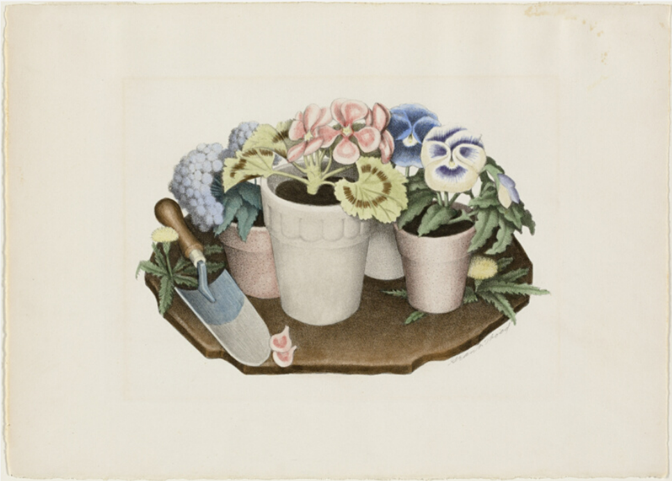 Tame Flowers (1939) - Grant Wood Tablo