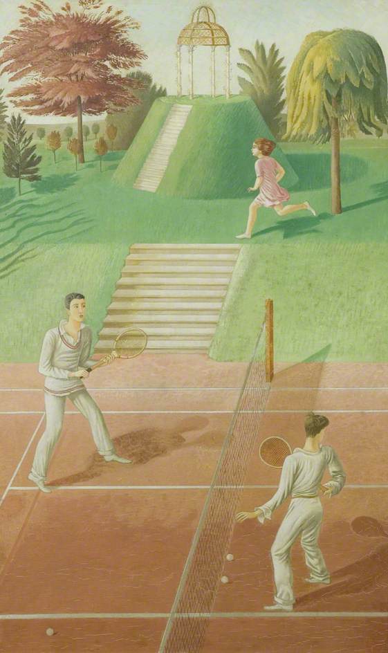Tennis (triptych, centre panel) (1930) – Eric Ravilious Tablo