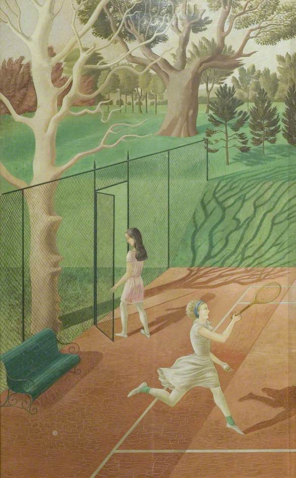 Tennis (triptych, left wing) (1930) – Eric Ravilious Tablo