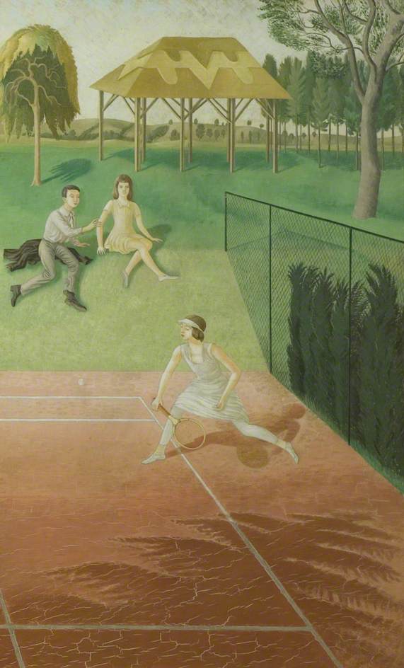 Tennis (triptych, right wing) (1930) – Eric Ravilious Tablo