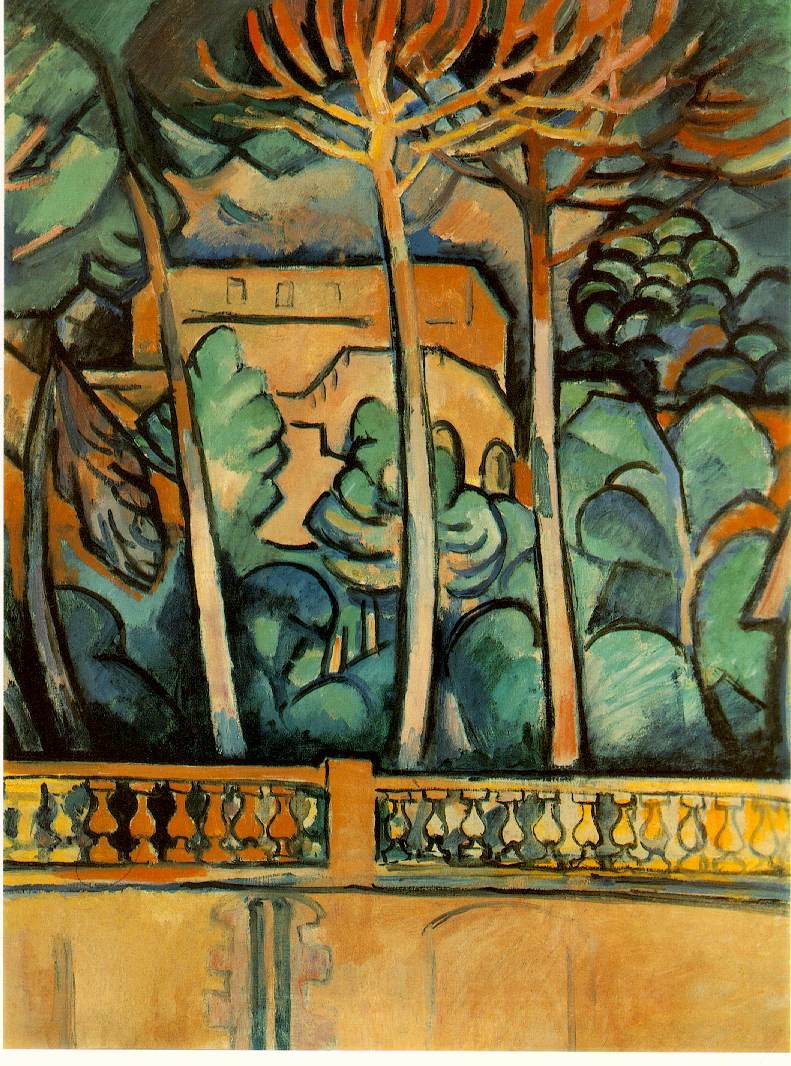 Terrace of Hotel Mistral at Estaque (1907) - Georges Braque Tablo