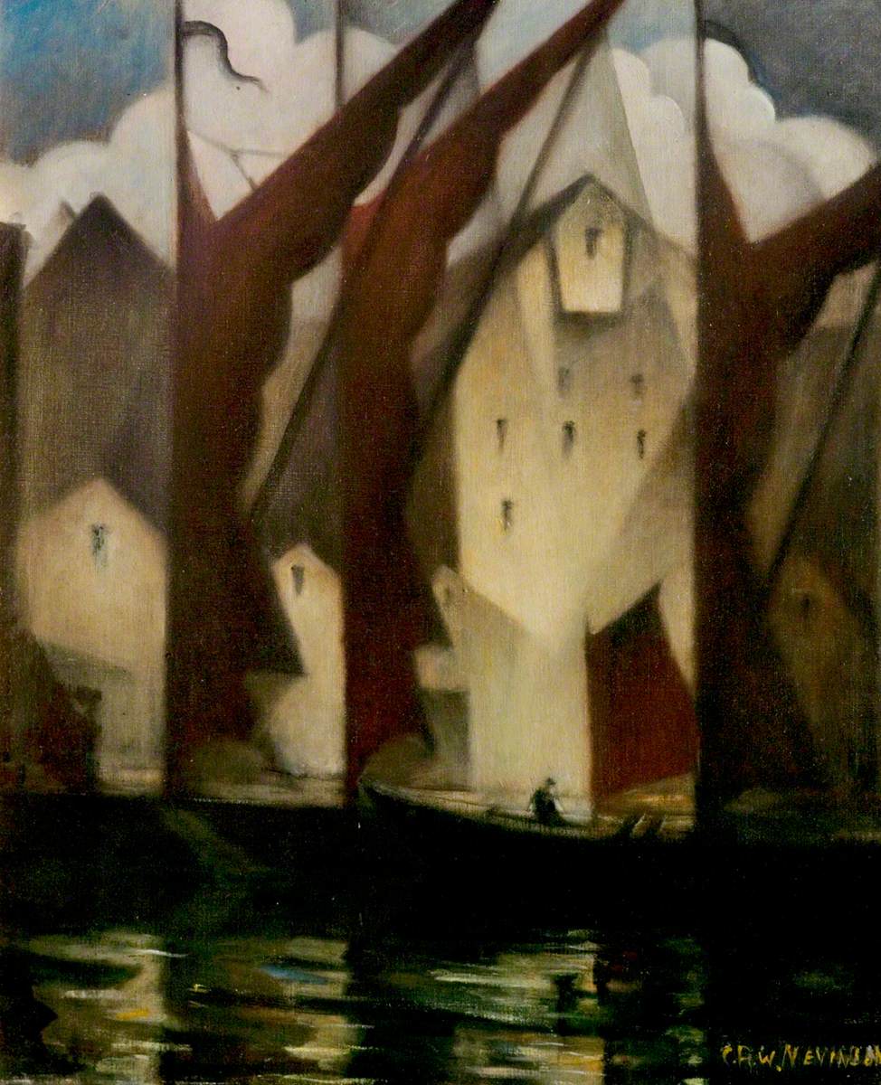 Thameside (1941) - C. R. W. Nevinson Tablo