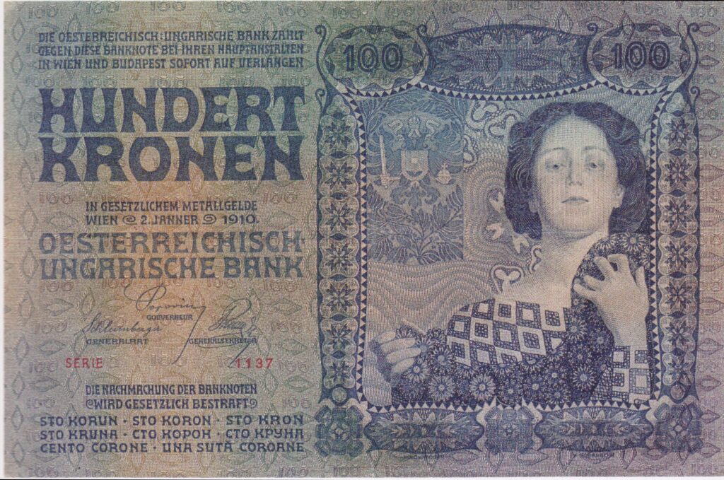 The 100 crowns bill (1910) - Koloman Moser Tablo