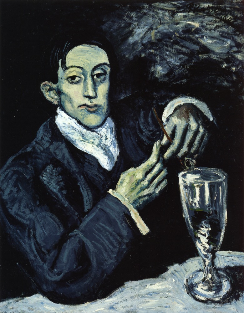 The Absinthe Drinker (Portrait of Angel Fernandez de Soto) (1903) - Pablo Picasso Tablo