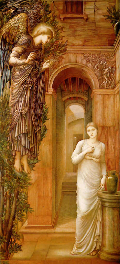 The Annnciation (1879) – Edward Burne-Jones Tablo