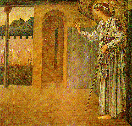 The Annunciation The Angel – Edward Burne-Jones Tablo