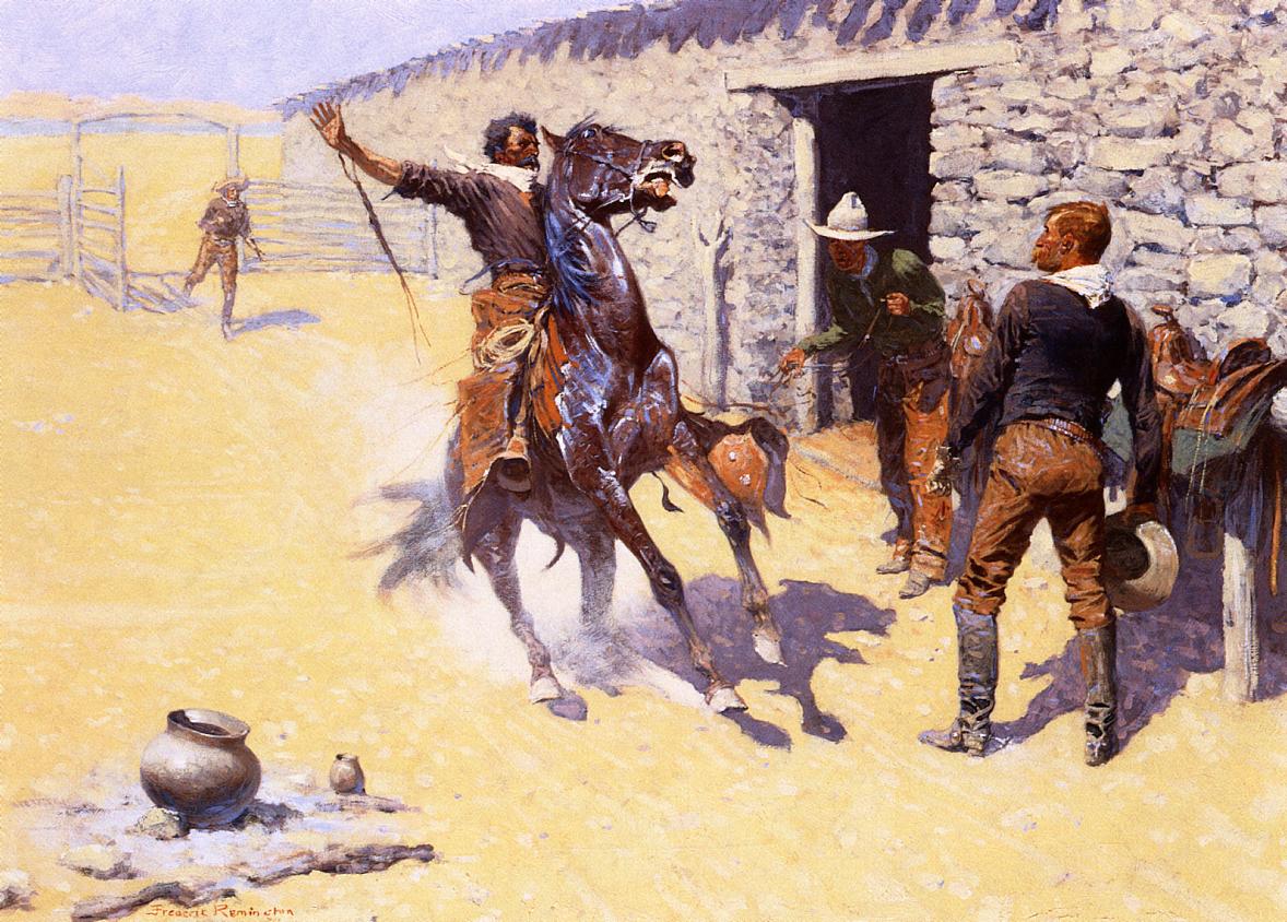 The Apaches! - Frederic Remington Tablo