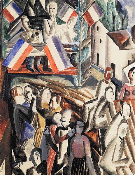 The Ball July 14 (1922) - Ossip Zadkine Tablo