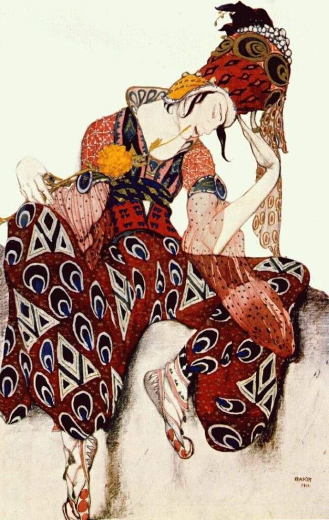 The Ballets Russes program published by Comoedia illustré.Nijinsky in Péri (1911) - Léon Bakst Tablo