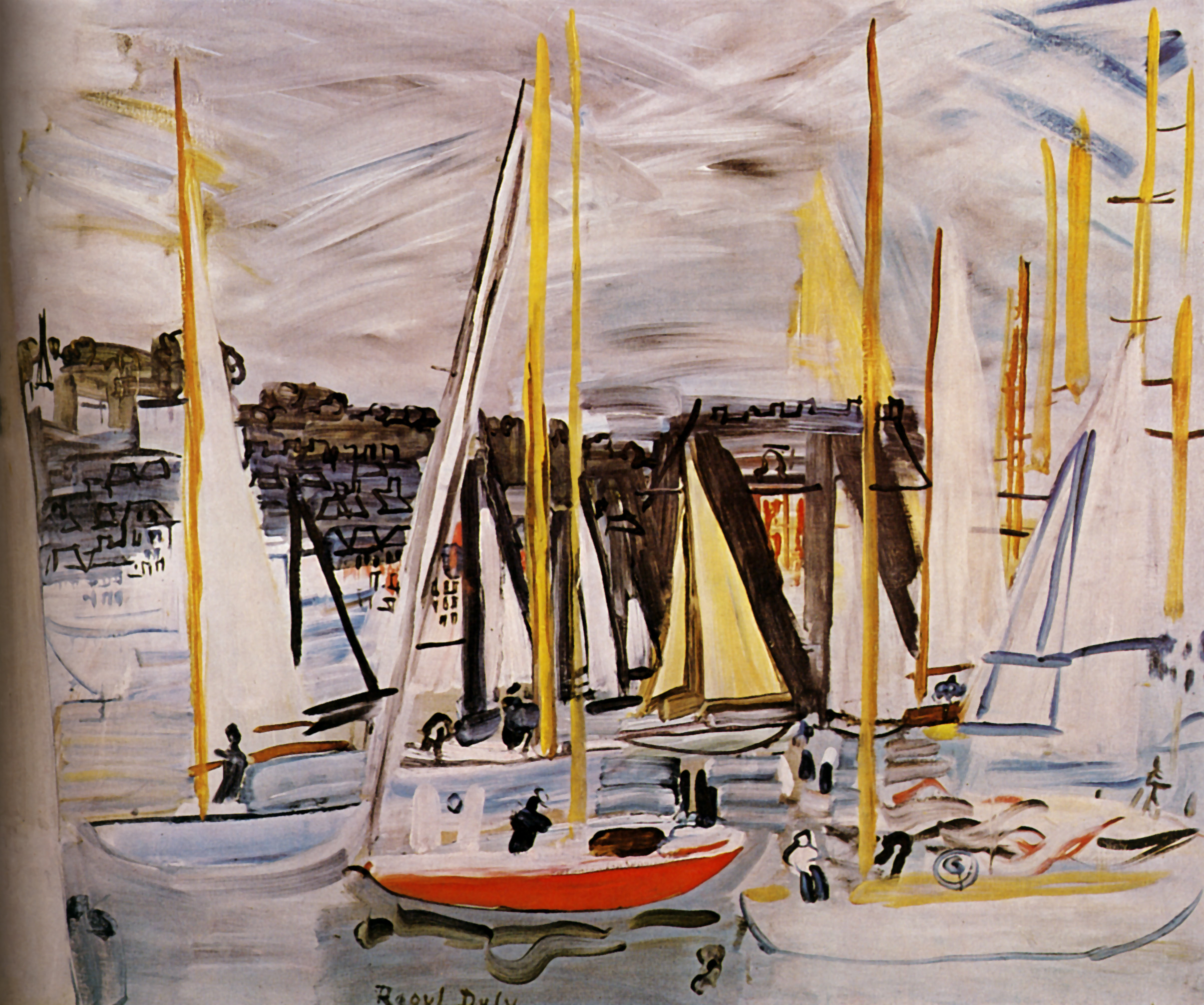 The Basin of Deauville (1935) - Raoul Dufy Tablo