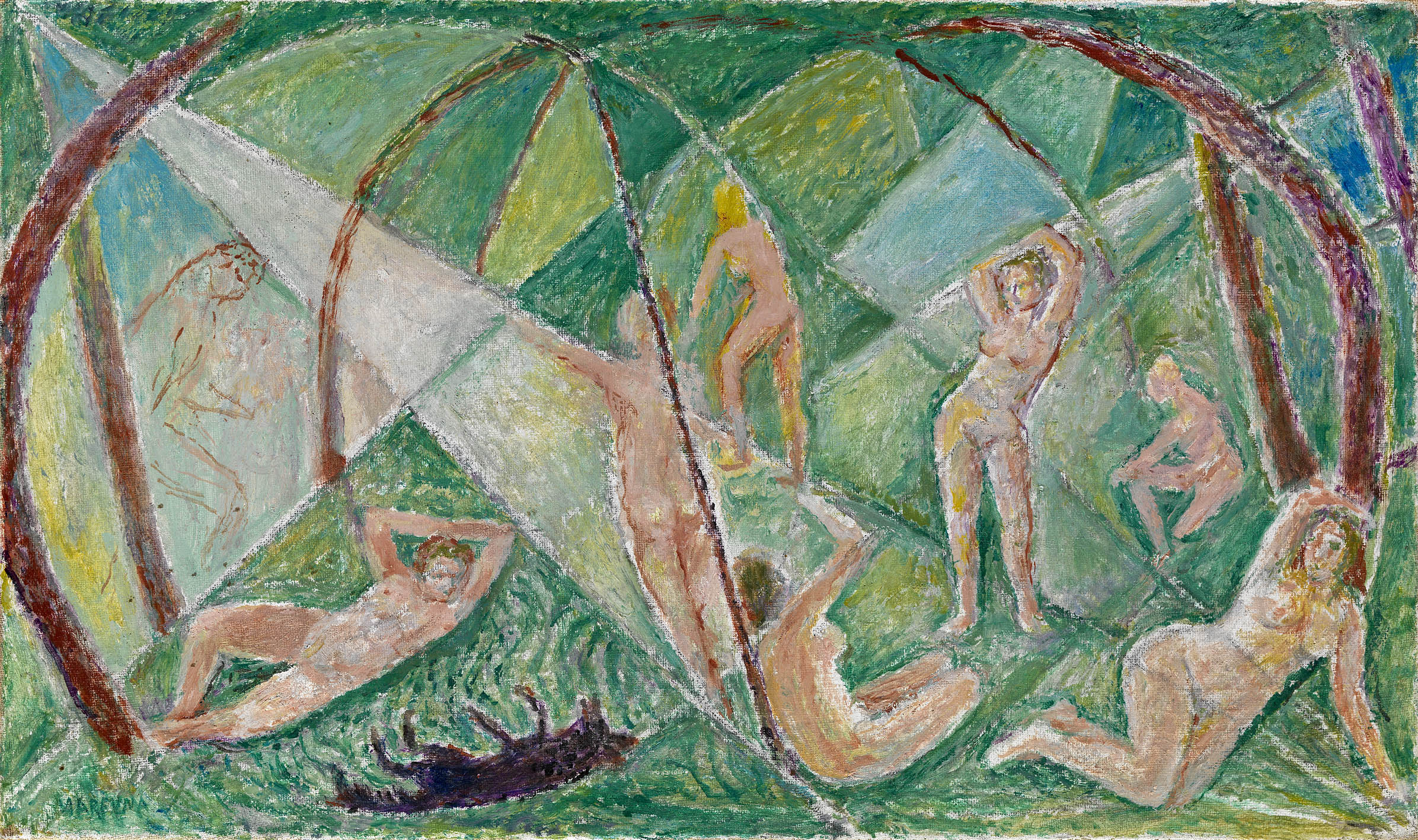 The Bathers - Marevna (Marie Vorobieff) Tablo