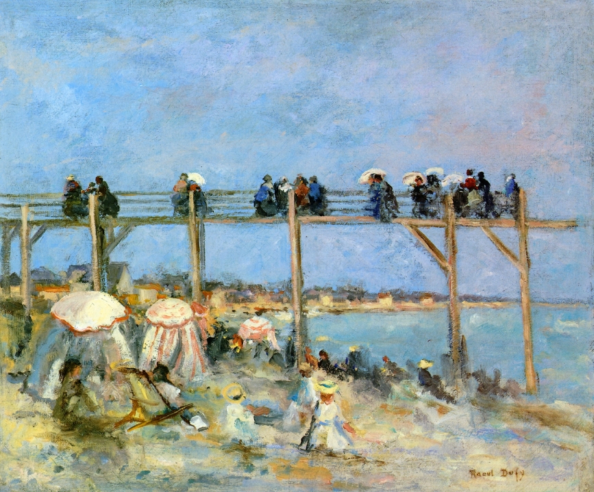 The Beach at Sainte Adresse (1902) - Raoul Dufy Tablo