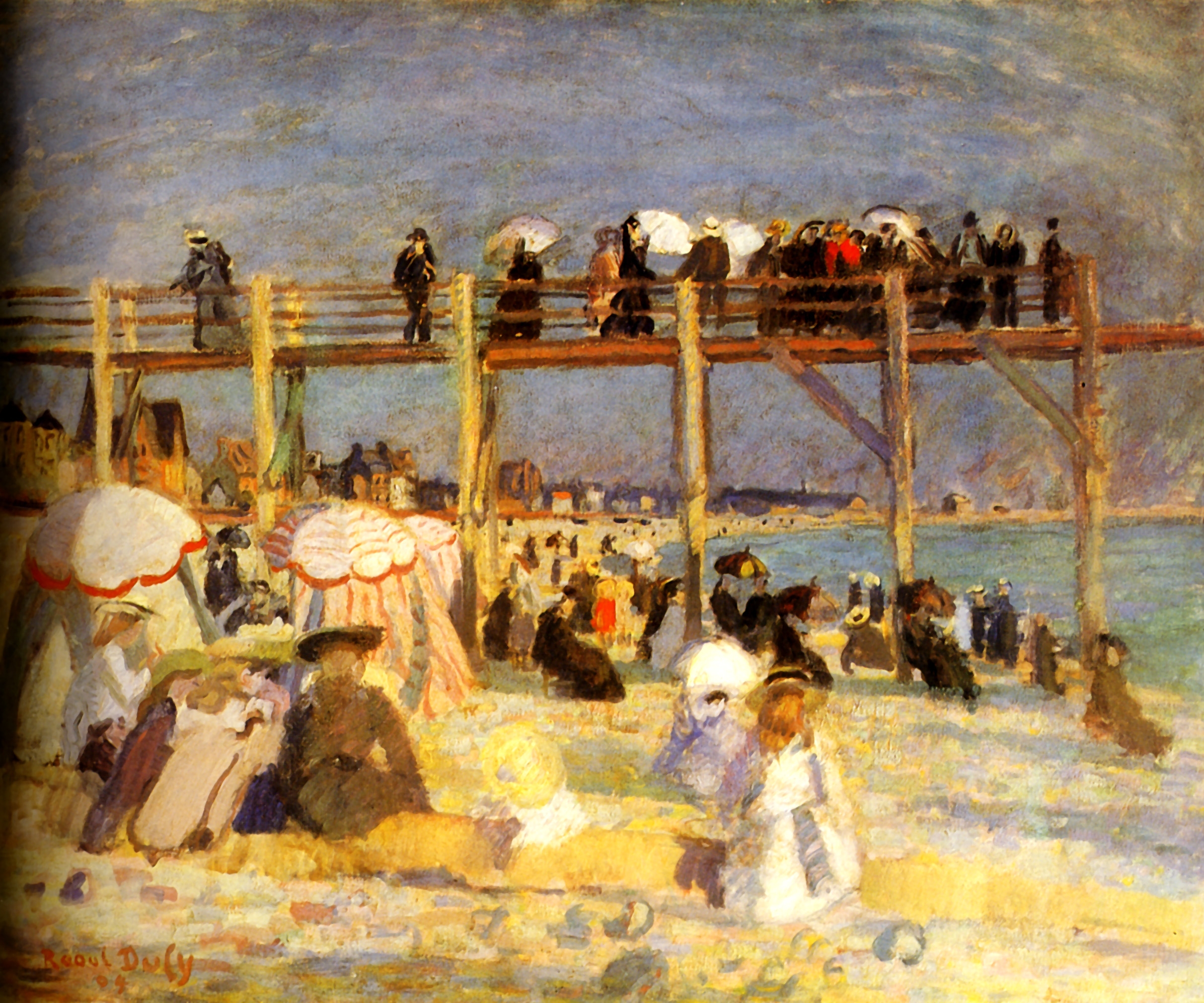 The Beach of Sainte Adresse (1904) - Raoul Dufy Tablo