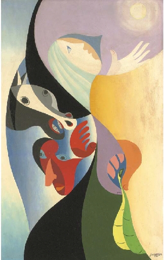 The Beauty and the Beast - Léopold Survage Tablo