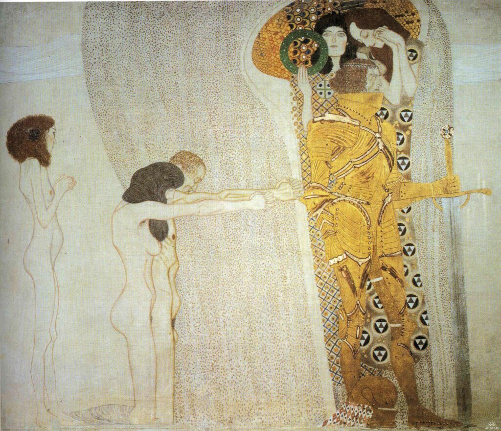 The Beethoven Frieze The Longing for Happiness. Left wall (1902) – Gustav Klimt Tablo