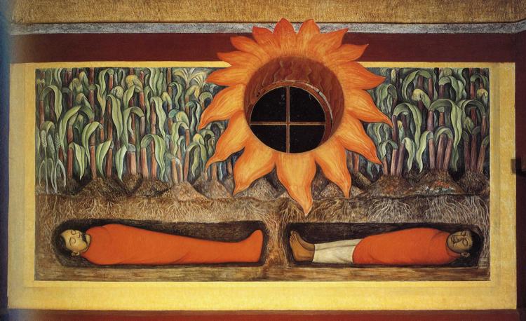 The Blood of the Revolutionary Martyrs Fertilizing the Earth (1926) – Diego Rivera Tablo