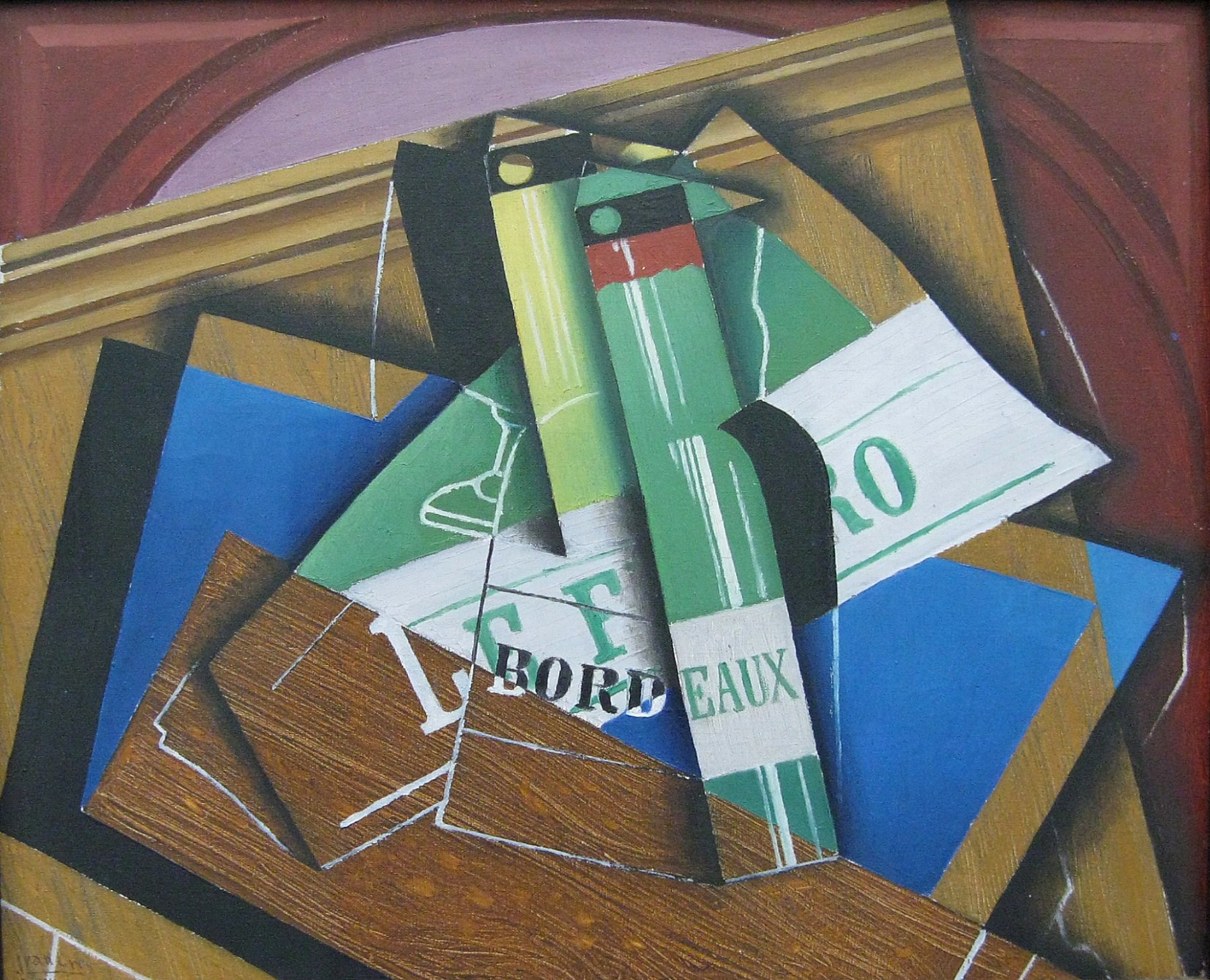 The Bordeaux bottle (1915) - Juan Gris Tablo