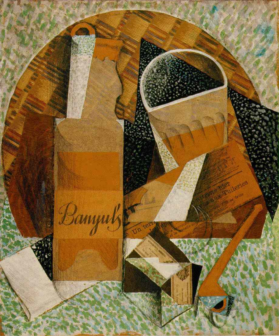 The Bottle of Banyuls (1914) - Juan Gris Tablo