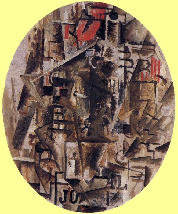 The Bottle of Rum (1912) - Georges Braque Tablo