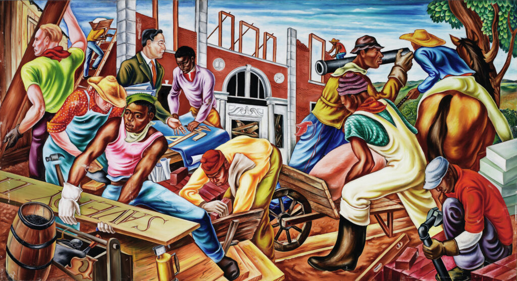 The Building of Savery Library (1942) - Hale Woodruff Tablo