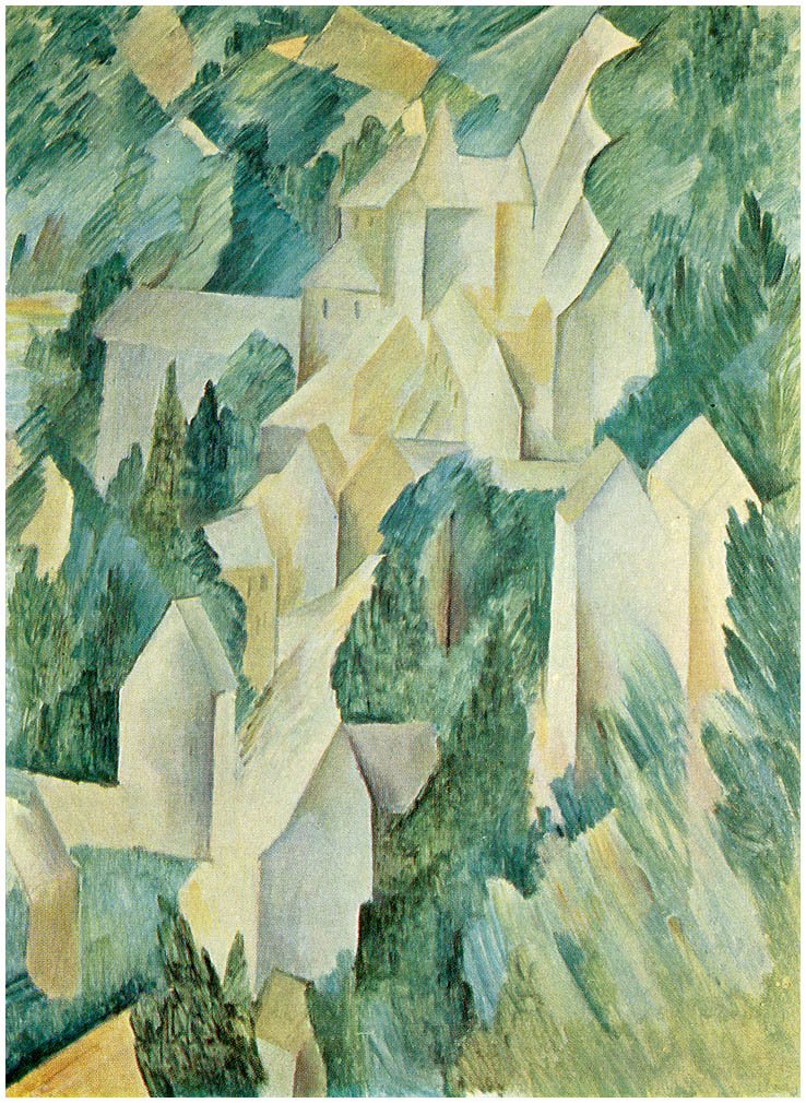 The Castle in La Roche Guyon (1909) - Georges Braque Tablo