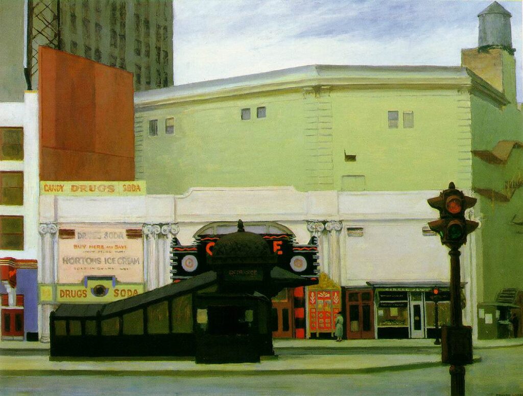 The Circle Theatre (1936) - Edward Hopper Tablo