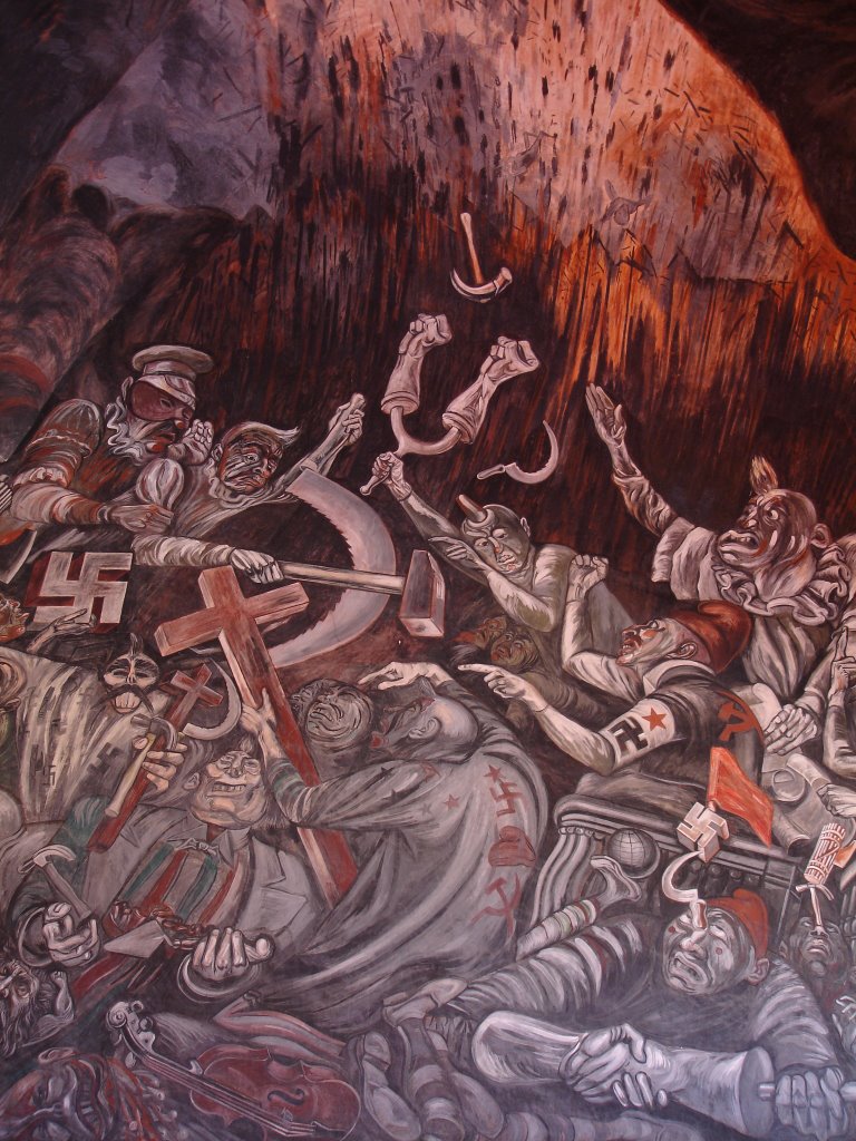 The Clowns of War Arguing in Hell (1944) – José Clemente Orozco Tablo