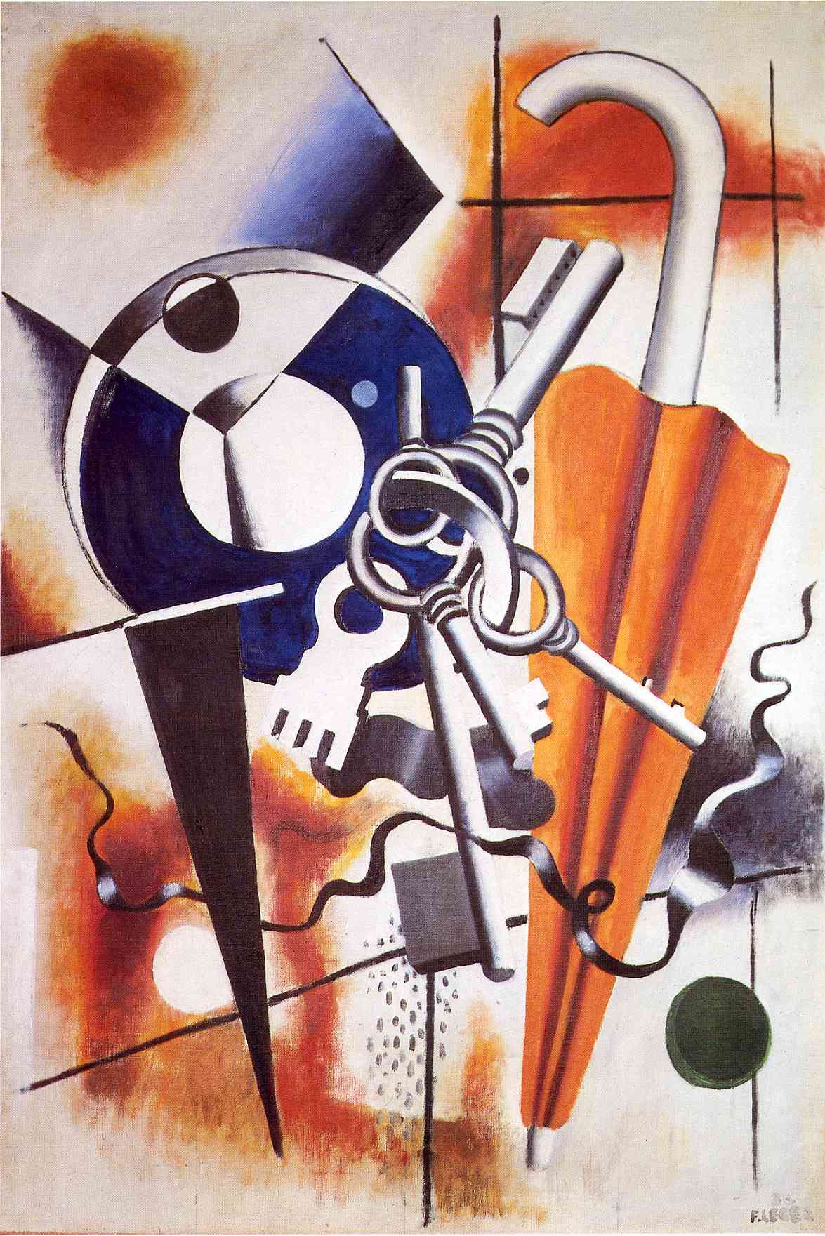 The Composition with the umbrella (1932) - Fernand Léger Tablo