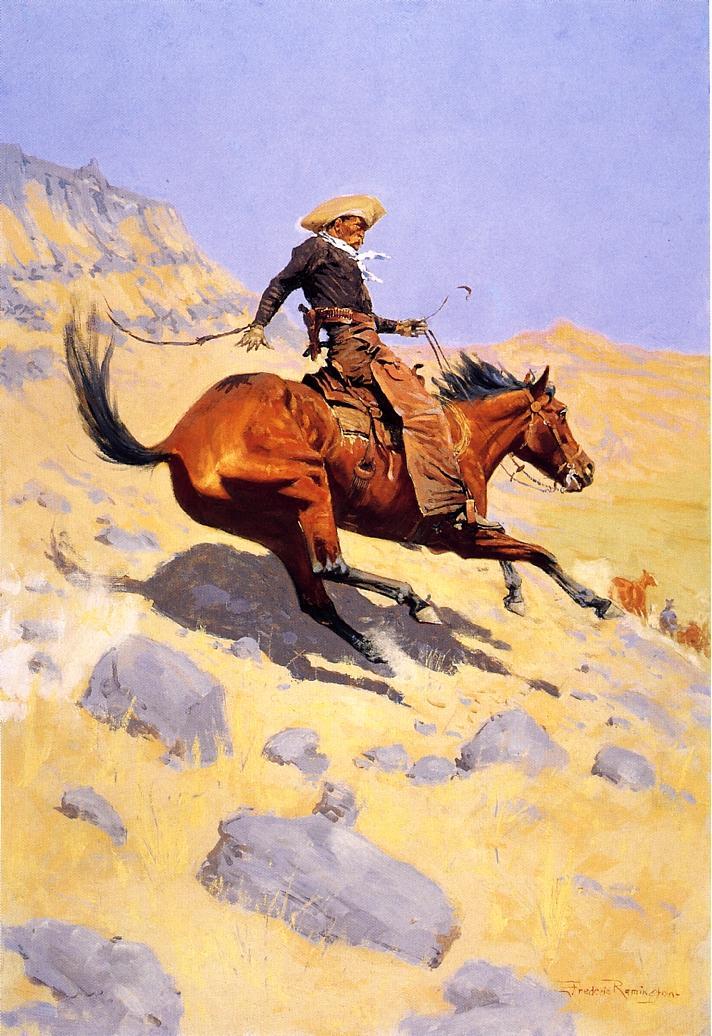 The Cowboy (1902) - Frederic Remington Tablo