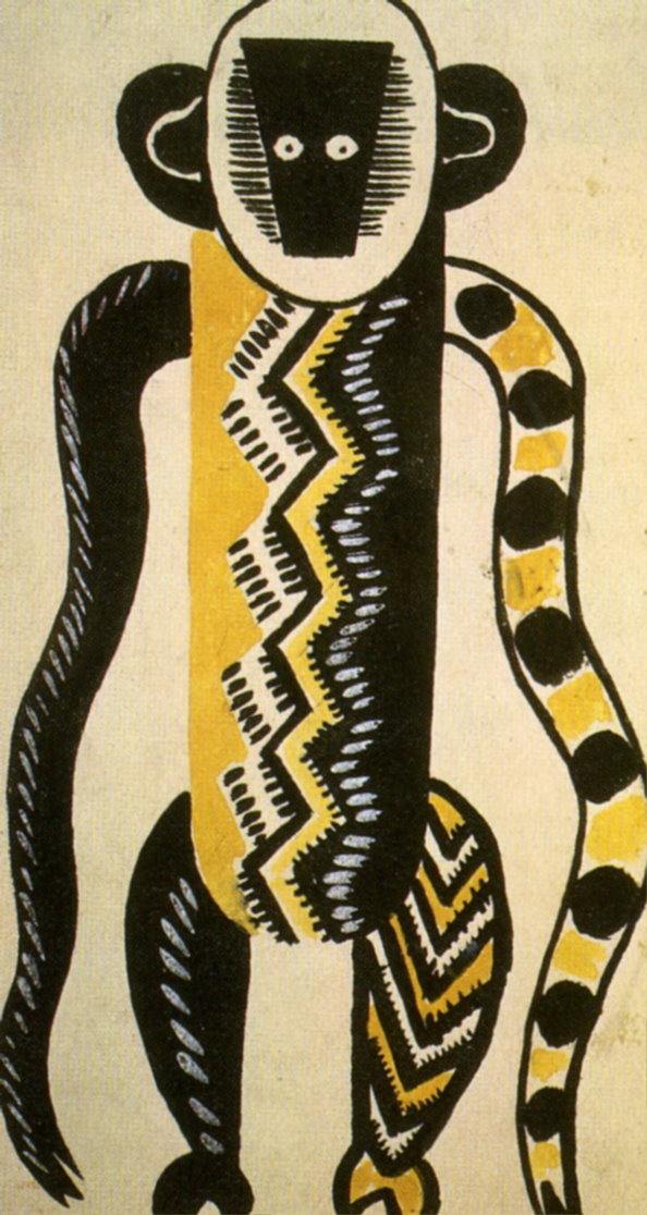 The Creation of the World Monkey drawing of costume (1923) - Fernand Léger Tablo