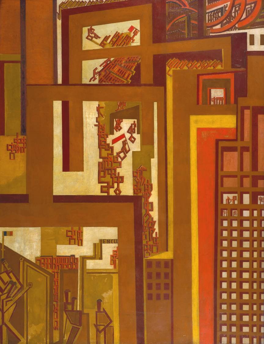 The Crowd (1915) - Wyndham Lewis Tablo