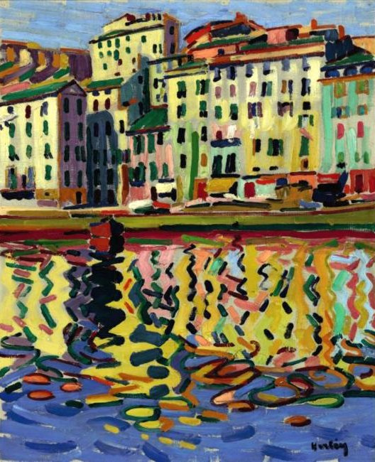 The Docks of the Port of Bastia (1907) - Auguste Herbin Tablo