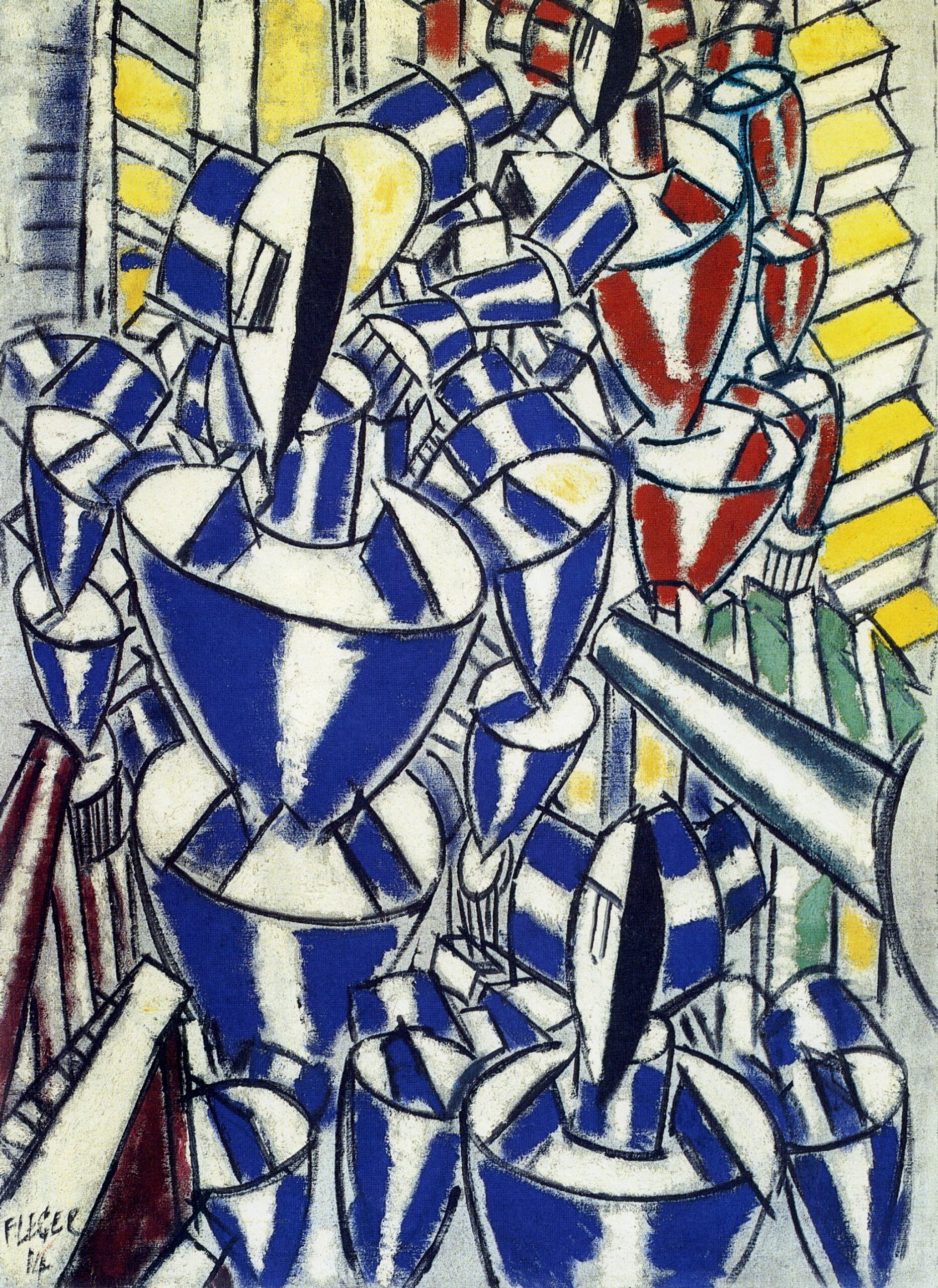 The Exit of the Russian Ballet (1914) - Fernand Léger Tablo