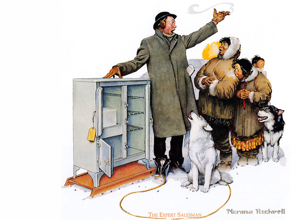 The Expert Salesman - Norman Rockwell Tablo