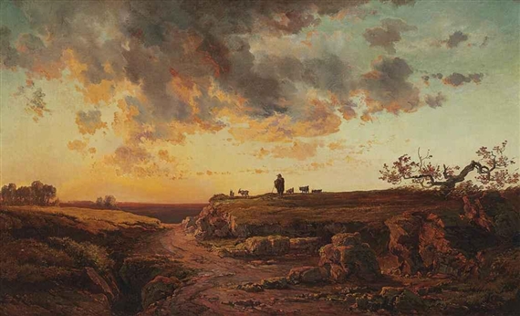 The Goat Herder (1853) - George Inness Tablo