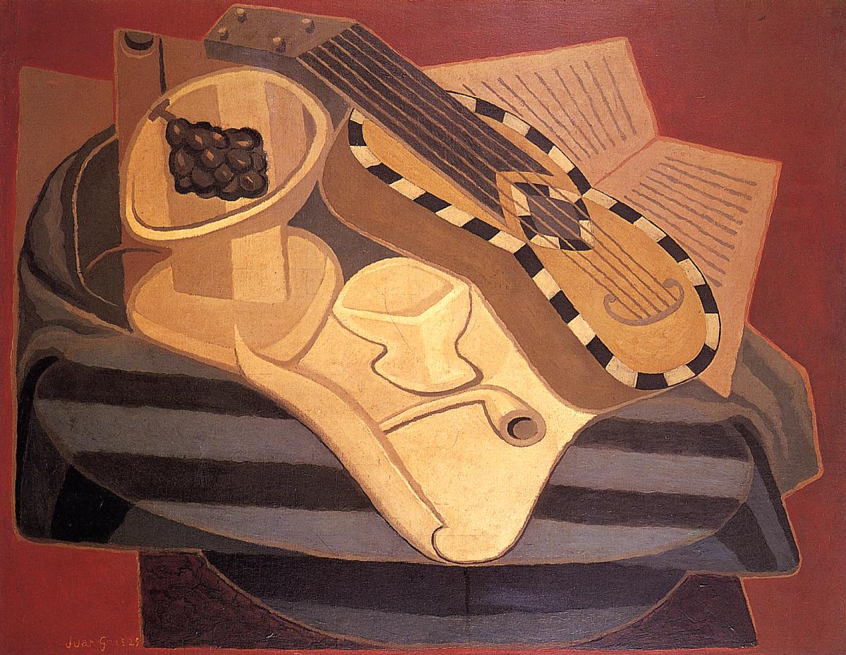 The Guitar with Inlay (1925) - Juan Gris Tablo