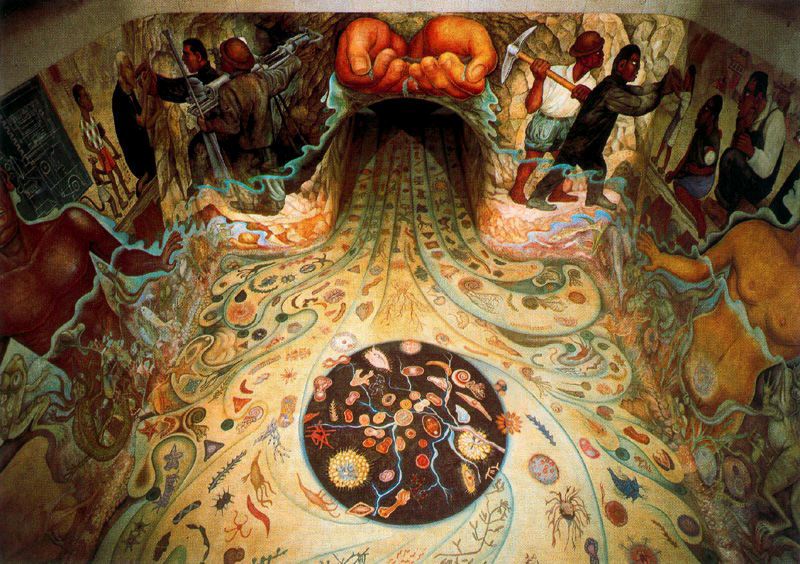 The Hands of Nature Offering Water (1951) – Diego Rivera Tablo