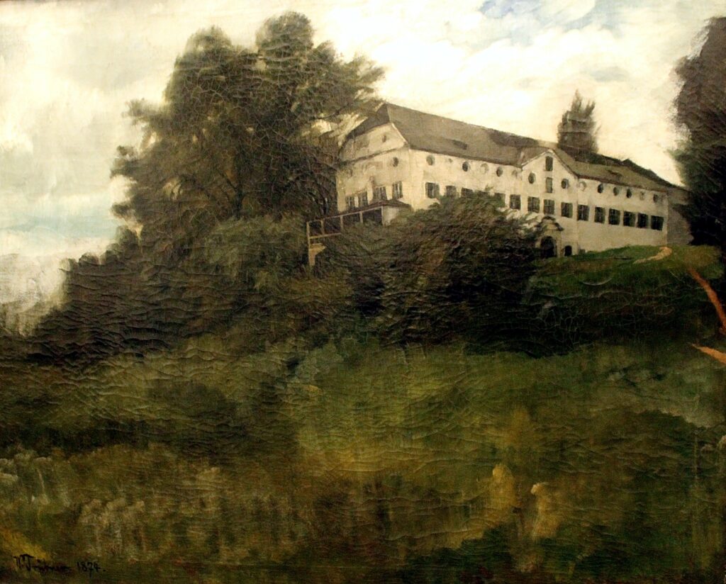 The Herreninsel Monastery at Chiemsee (1874) - Wilhelm Trübner Tablo