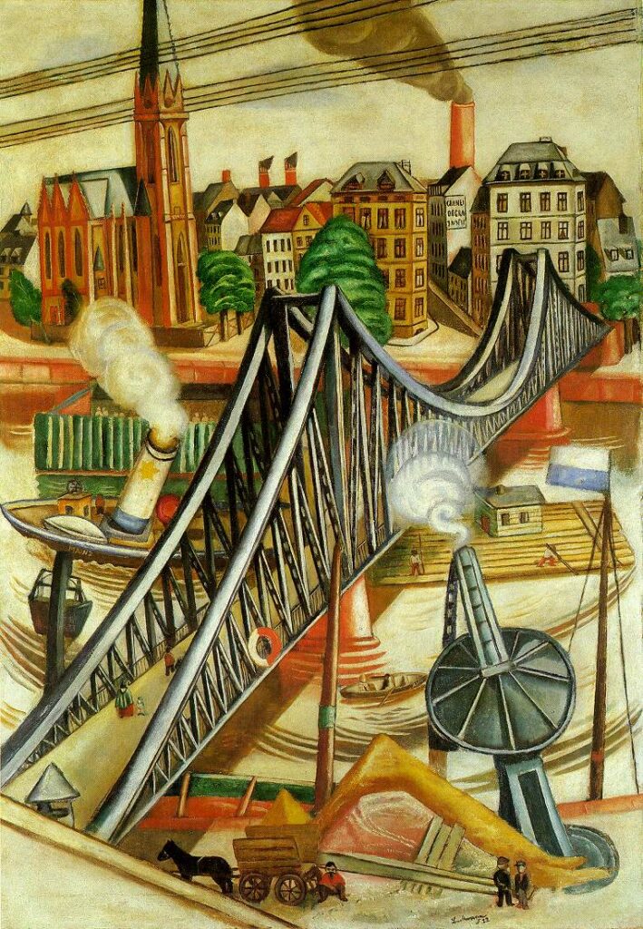 The Iron Bridge (View of Frankfurt) (1922) - Max Beckmann Tablo