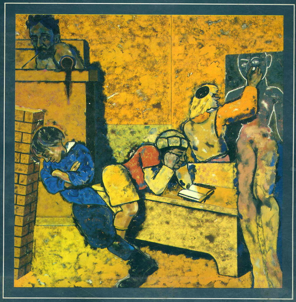 The Jewish School (Drawing a Golem) - R. B. Kitaj Tablo