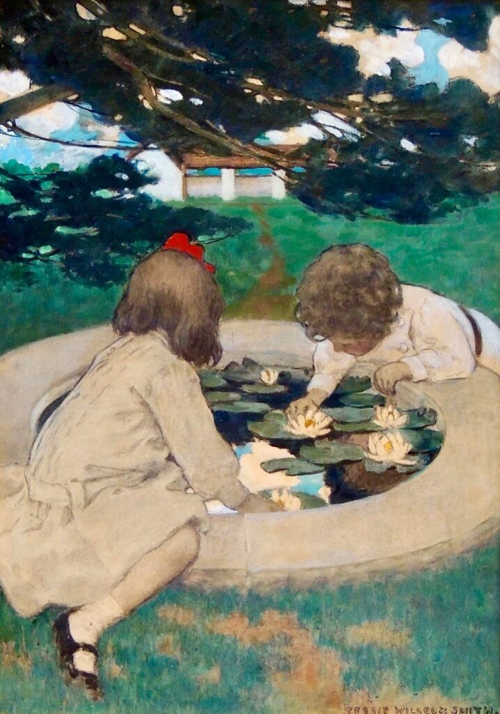 The Lily Pool (1903) - Jessie Willcox Smith Tablo