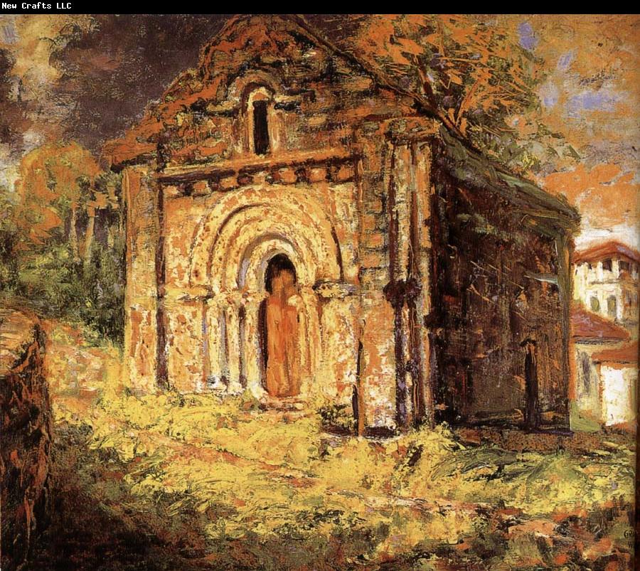 The Little Chapel Chancelade (1926) - Grant Wood Tablo