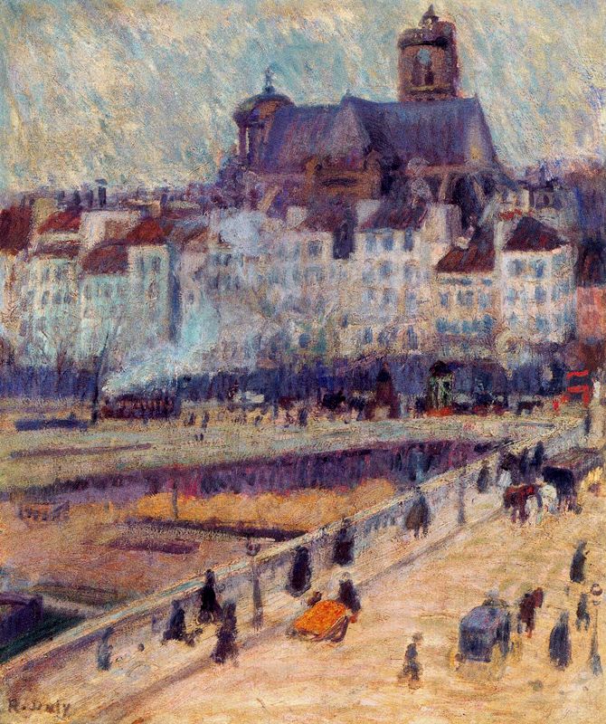 The Louis Philippe Bridge and the Saint Gervais Church (1904) - Raoul Dufy Tablo