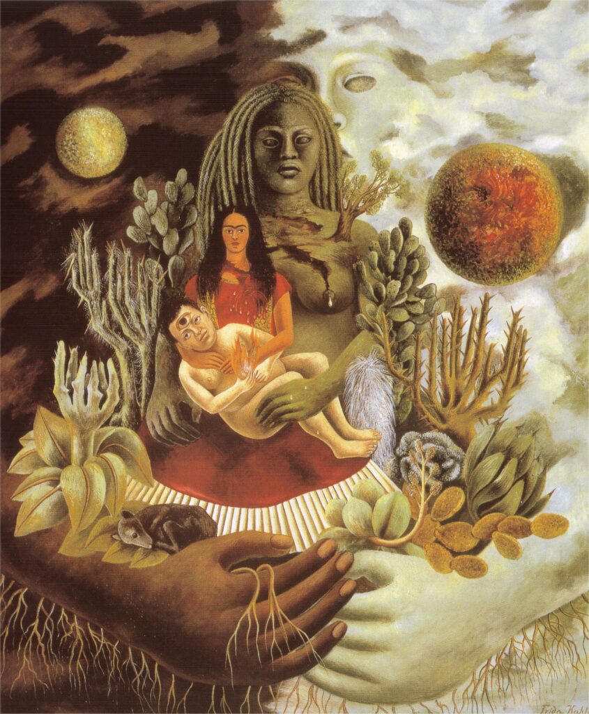 The Love Embrace of the Universe, the Earth (Mexico), Myself, Diego and Señor Xólotl (1949) – Frida Kahlo Tablo