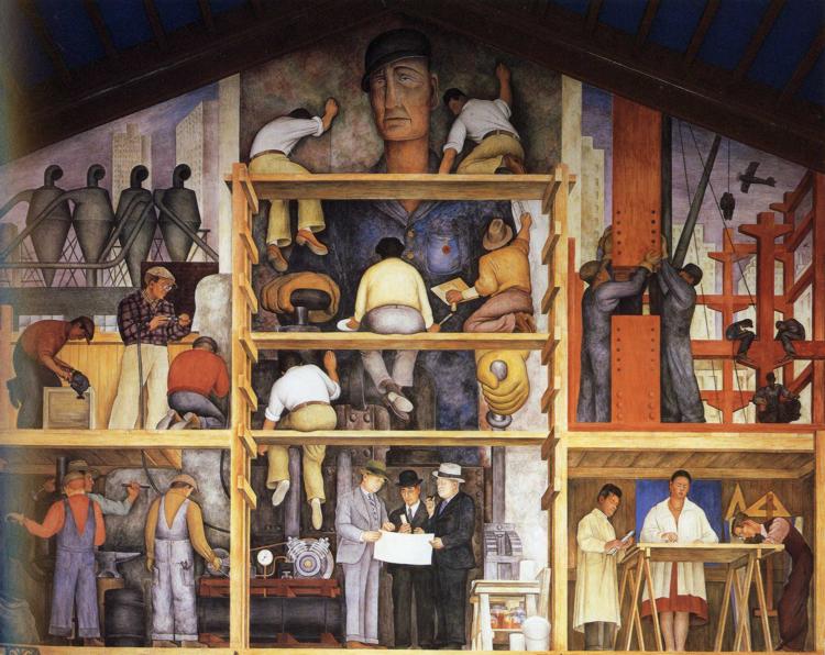 The Making of a Fresco, Showing The Building of a City (1931) – Diego Rivera Tablo